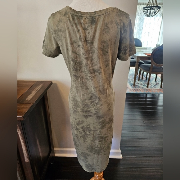 Pact Women Size Small Green Tie-Dye T-Shirt Dress Tie Waist 100% Organic Cotton - Picture 5 of 11